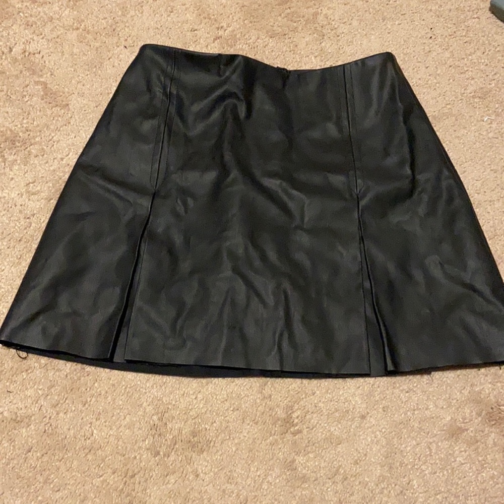 Black Faux Leather Skirt